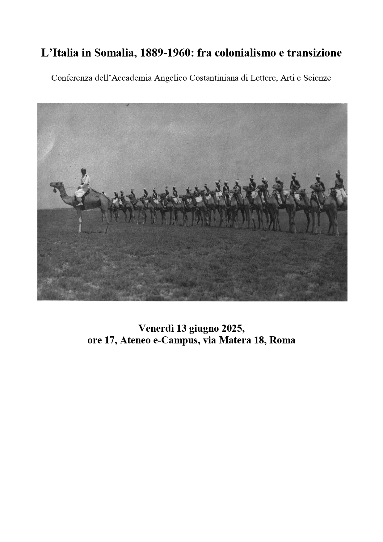 L’Italia in Somalia, 1889-1960: fra colonialismo e transizione
